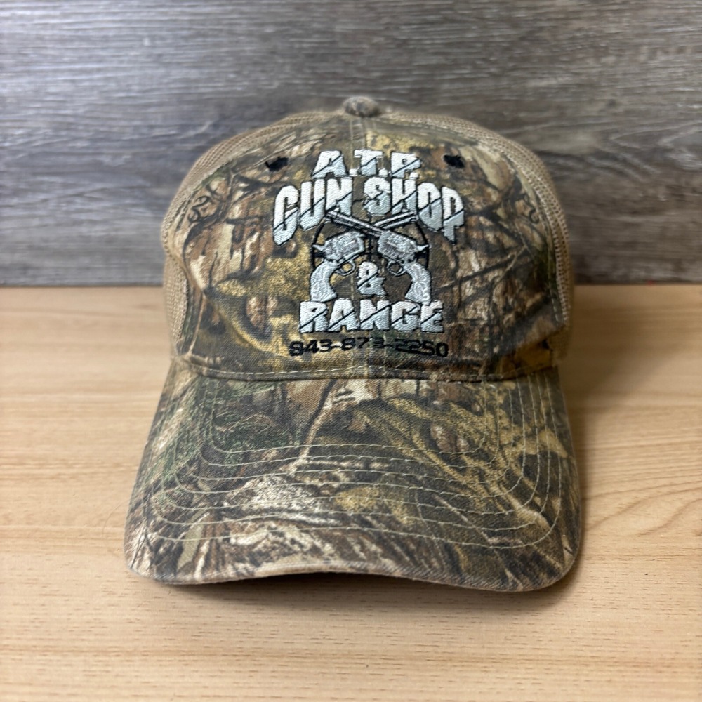 ATP Gun Shop Hat Cap Strap Back‎ Brown Camo Camouflage Adjustable